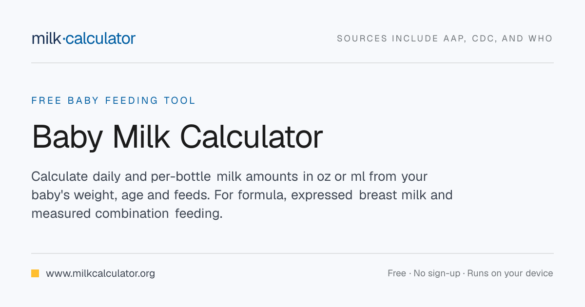 Baby Feeding Schedule by Age (0-12 Months) | Baby Milk Calculator